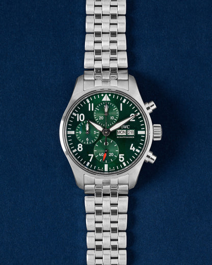 green dial IWC Pilot's Watch Chronograph 41mm IW388104 | Grand Caliber Watches