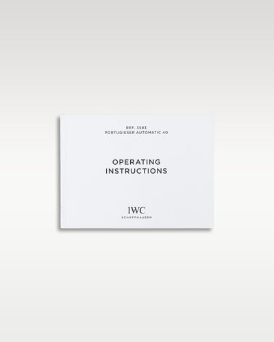Official white IWC Portugieser Automatic owners user guide and mechanical movement operating instructions booklet