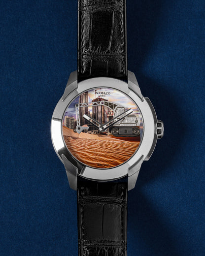 Animation dial Jacob & Co. Pioneer Excavator PI122.20.AB.AA.ACA4D | Grand Caliber Watches