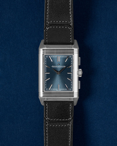Blue JLC Reverso Tribute Chronograph Q389848J | Grand Caliber Texas