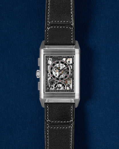 Blue JLC Reverso Tribute Chronograph Q389848J | Grand Caliber Texas