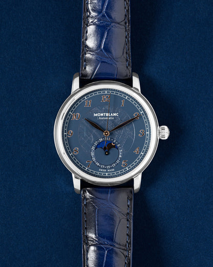 blue Montblanc Star Legacy Moonphase 129630 | Grand Caliber Dallas