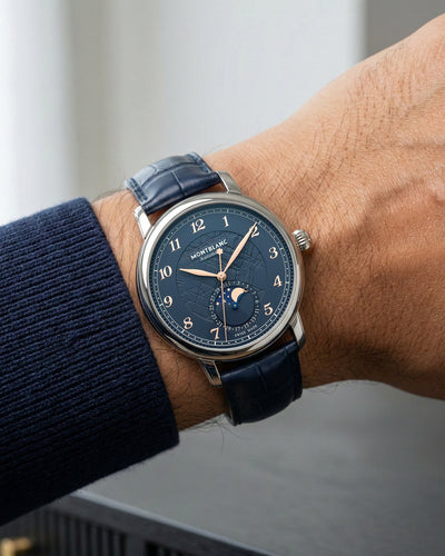 blue Montblanc Star Legacy Moonphase 129630 | Grand Caliber Dallas