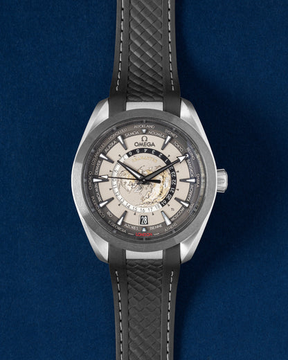Grey Omega Aqua Terra Worldtimer 220.92.43.22.99.001 | Grand Caliber TX
