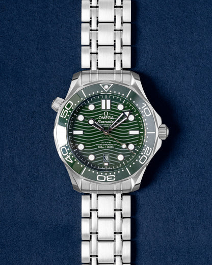 Seamaster Diver 300M Steel Green Omega Watch 210.30.42.20.10.001 | Grand Caliber Dallas