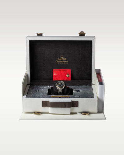 Brand new Omega Speedmaster Professional Moonwatch Apollo 11 50th Anniversary 310.20.42.50.01.001 full set presentation with its massive luxury box