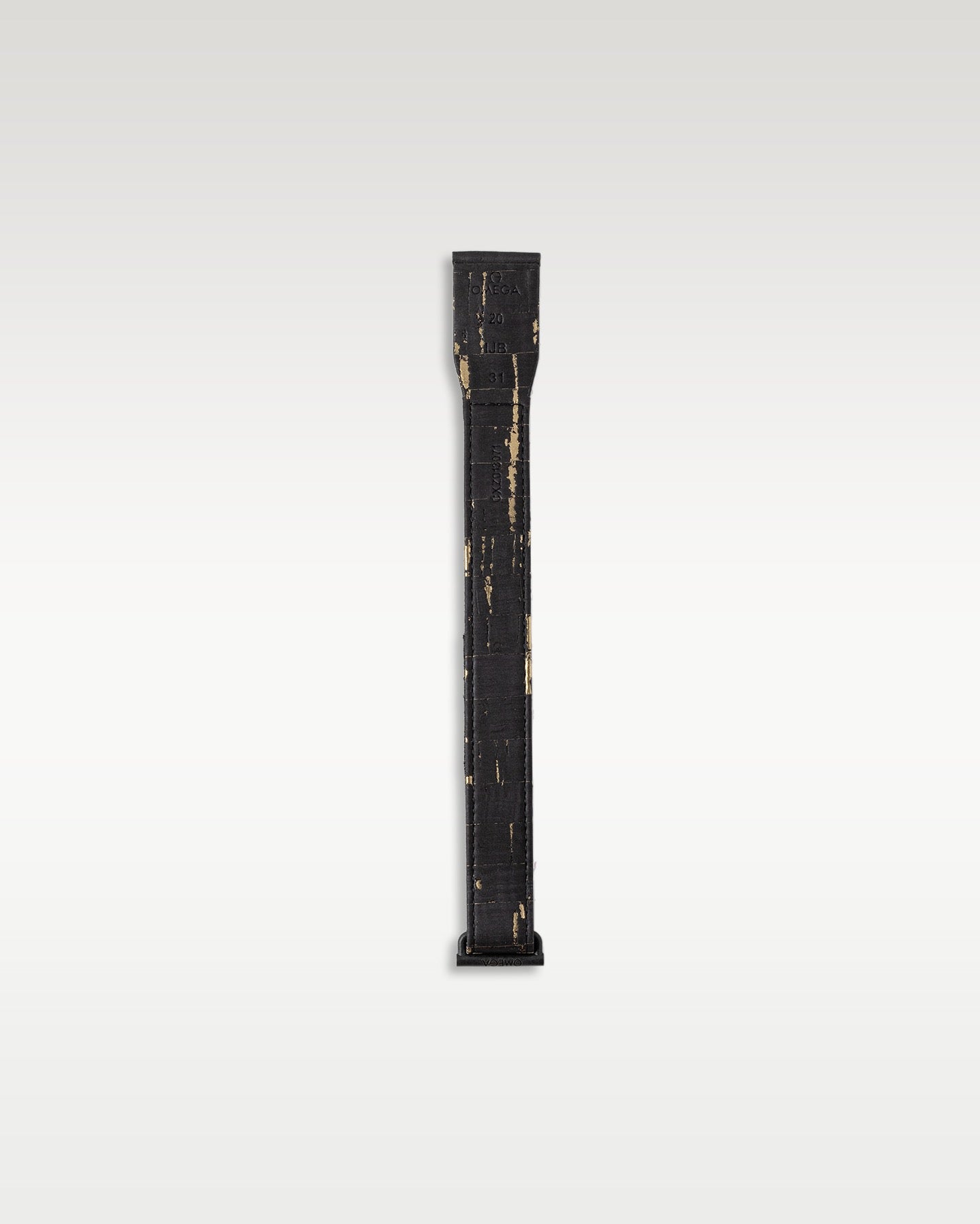 Alternative black-coated cork Velcro strap included with the Omega Speedmaster Apollo 11 anniversary kit