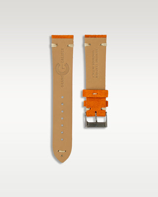 Handmade Italian Leather Strap in Orange Suede