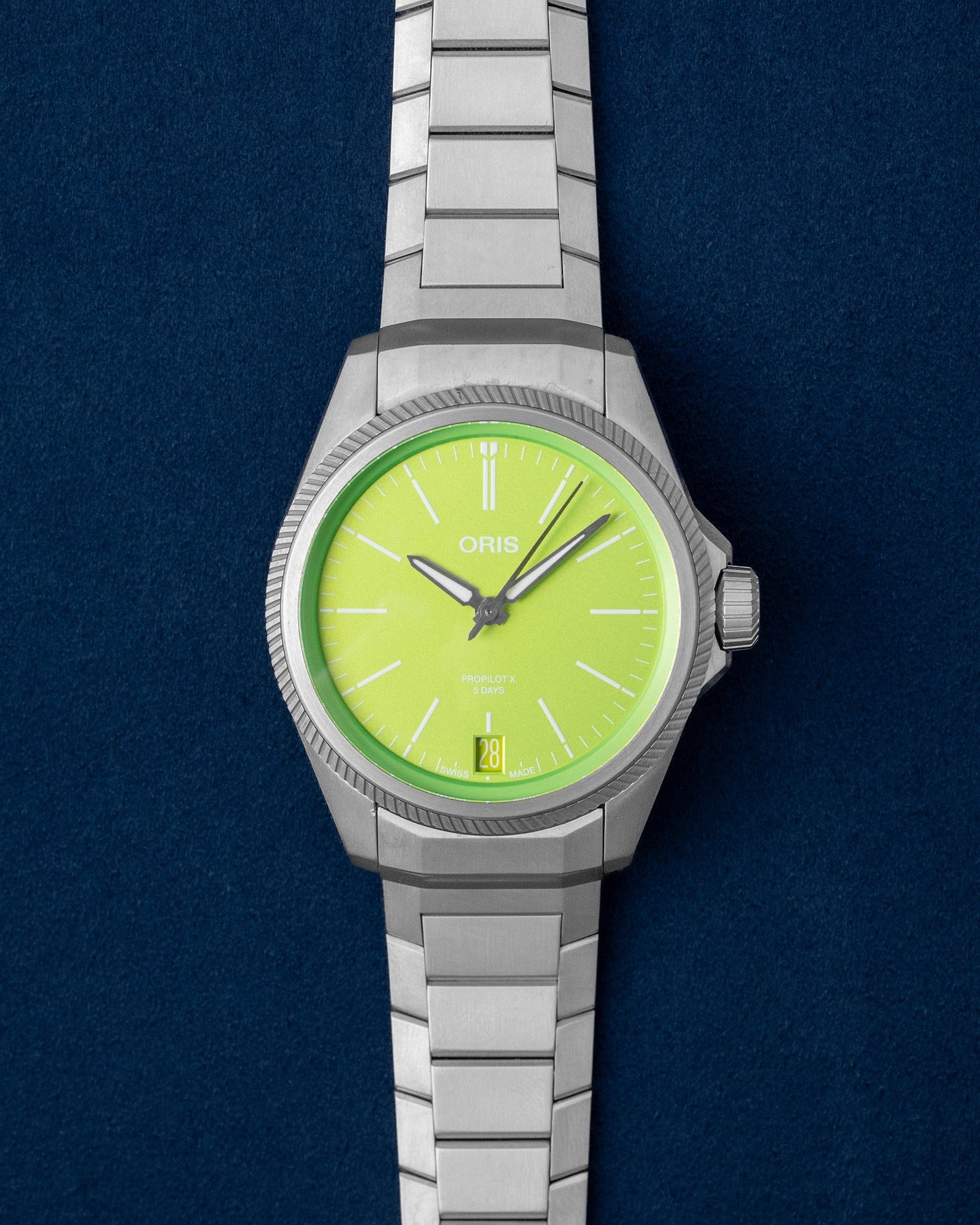 Titanium Oris Pro Pilot x Kermit 01 400 7778 7157 | Grand Caliber Dallas, Texas