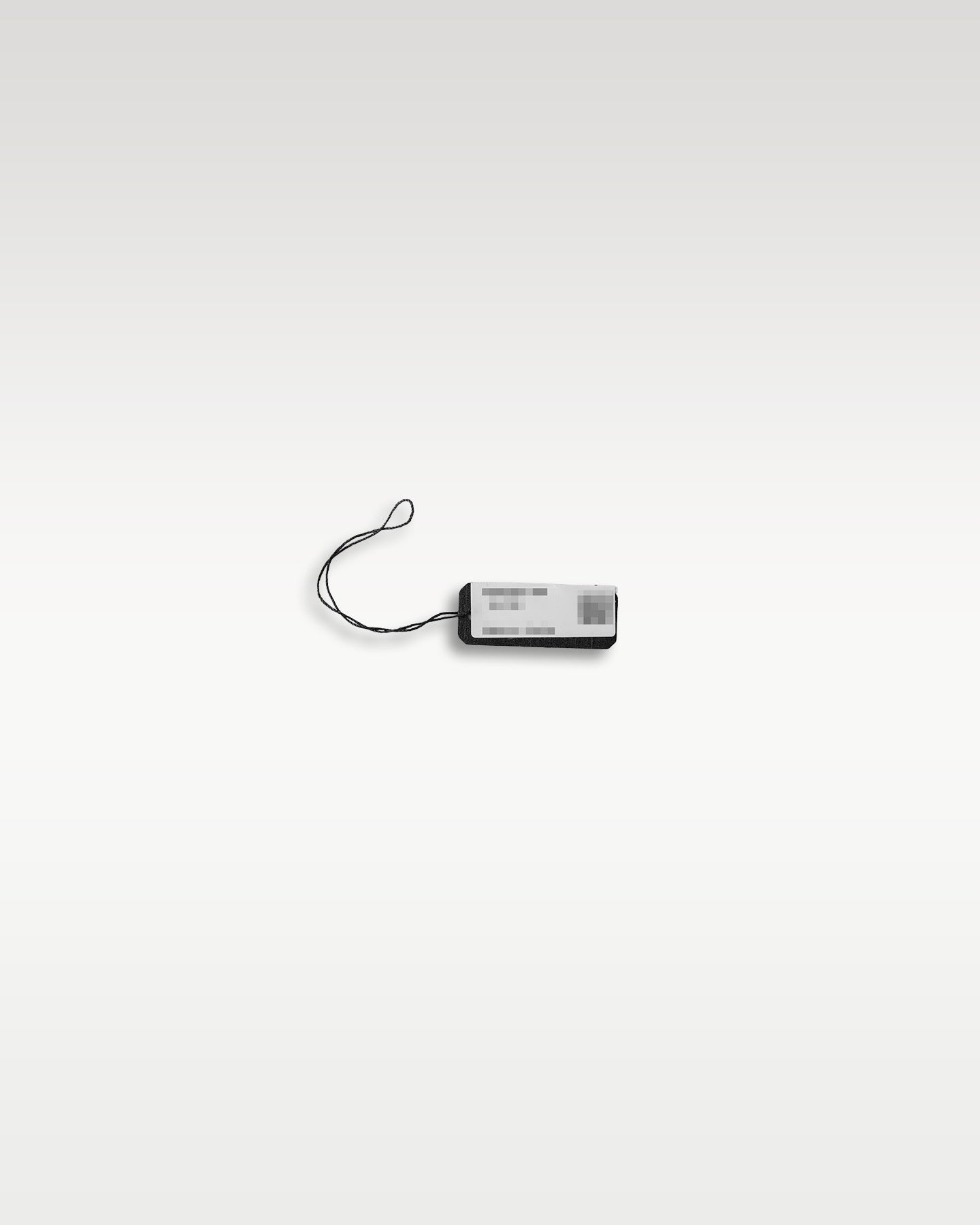 Official rectangular Panerai retail barcode and serial number string hang tag