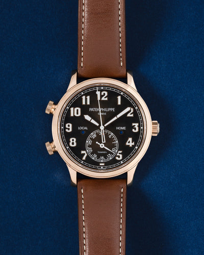Rose gold Patek Philippe Calatrava Pilot Travel Time 5524R-001 | Grand Caliber