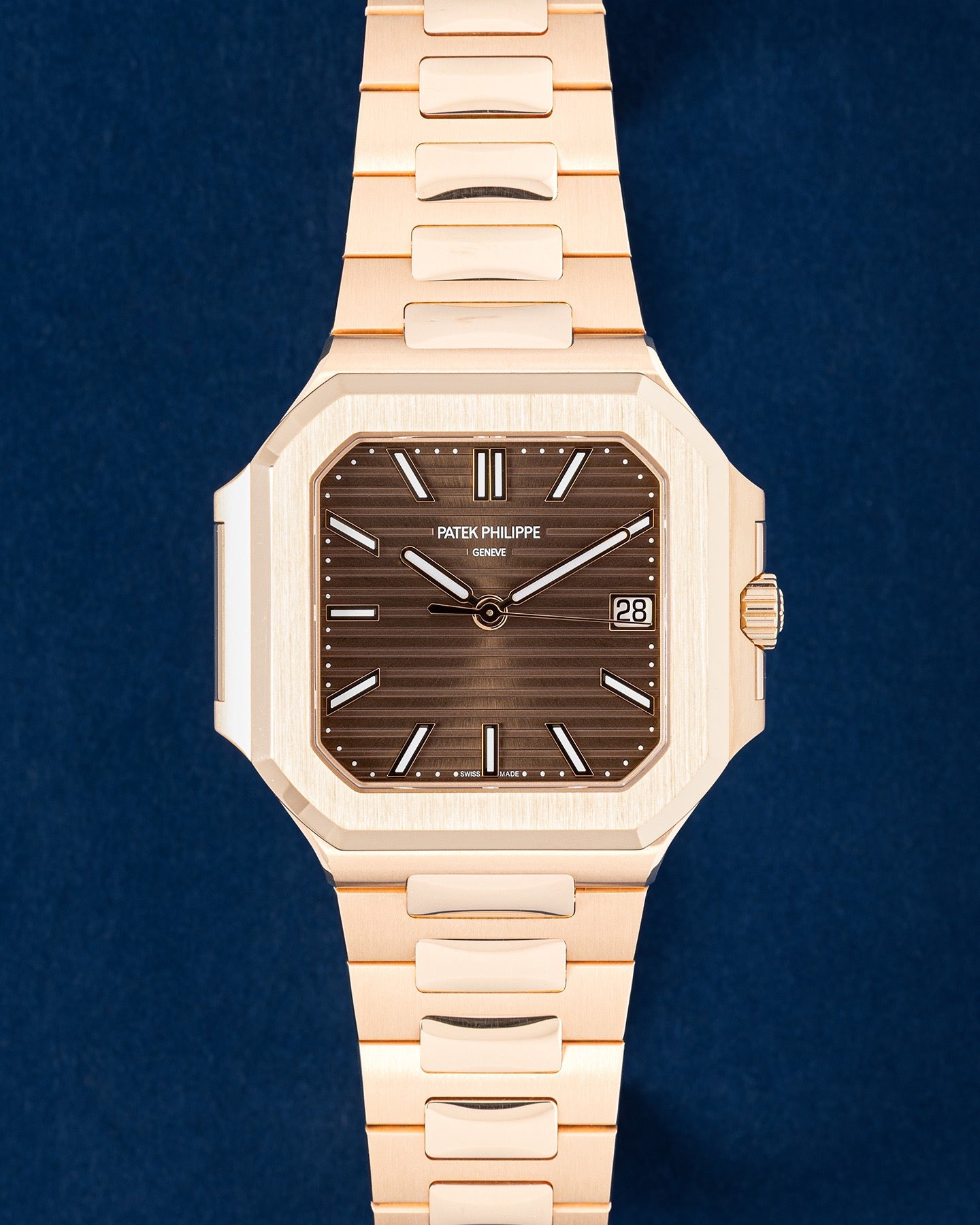 Chocolate dial Patek Philippe Cubitus 7128/1R-001 | Grand Caliber Watches TX