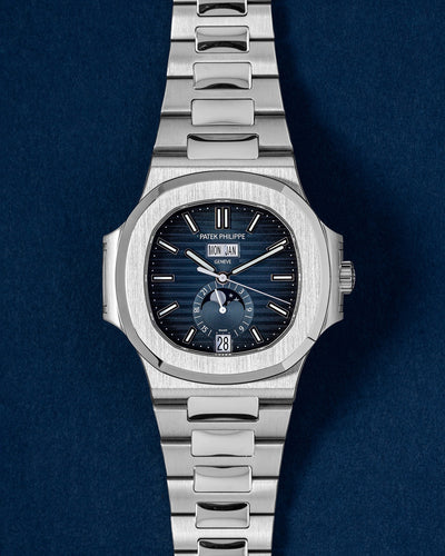 blue dial Patek Philippe Nautilus 5726/1A-014 | Grand Caliber Mens Watches
