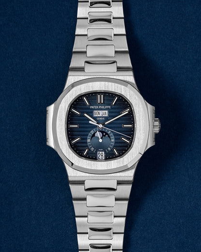 blue dial Patek Philippe Nautilus 5726/1A-014 | Grand Caliber Mens Watches