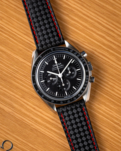 Handmade Italian Leather Strap in Carbon Fiber