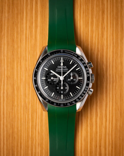 Curved Lug Rubber Strap in Green