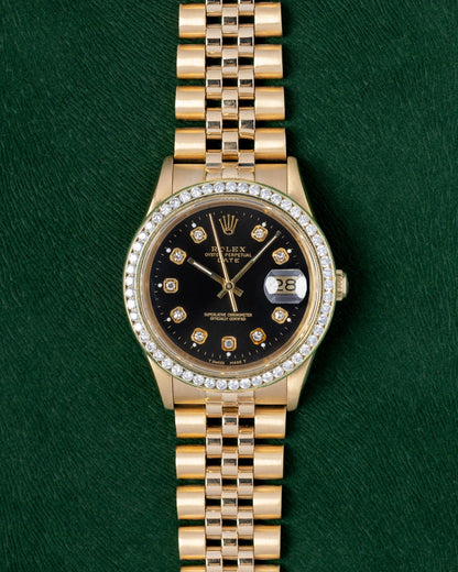 Aftermarket Diamond Vintage Rolex Date 34 15238 | Grand Caliber Dallas, Texas