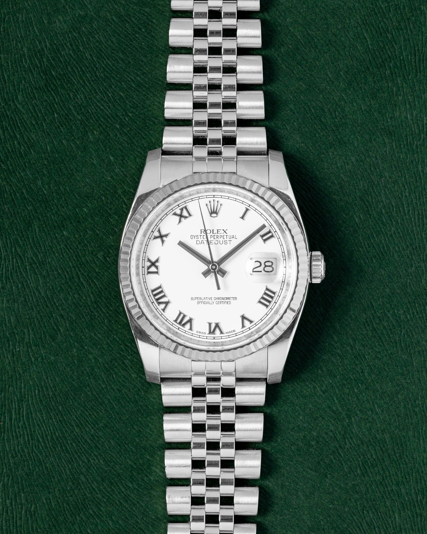 Datejust 116234 White Roman Dial Rolex Watch | Grand Caliber Dallas Texas