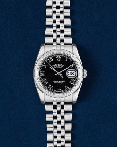 Black Roman dial Rolex Datejust 116234 | Grand Caliber Watches Dallas