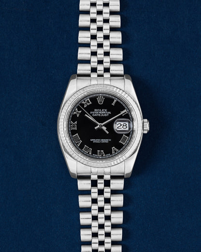 Black Roman dial Rolex Datejust 116234 | Grand Caliber Watches Dallas