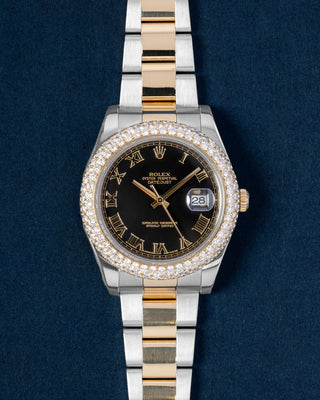 Rolex Datejust Jubilee Bracelet 116333 on Aftermarket Diamond Bezel