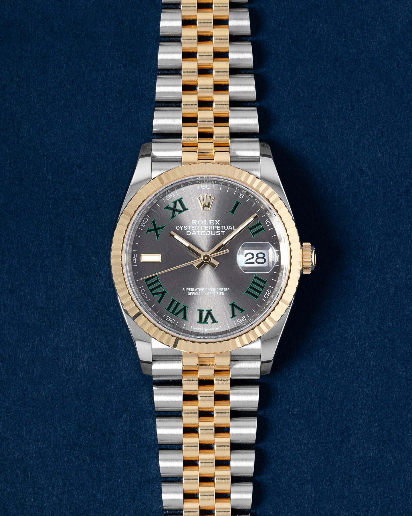 2022 Yellow Rolesor Rolex Datejust Wimbledon 126233 Watch | Grand Caliber