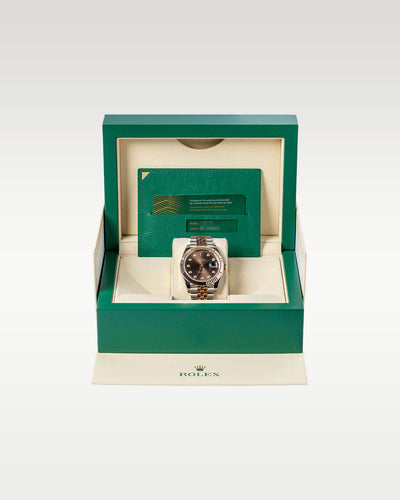 Everose Rolesor Chocolate Diamond Rolex Datejust 126331 Watch | Grand Caliber Dallas