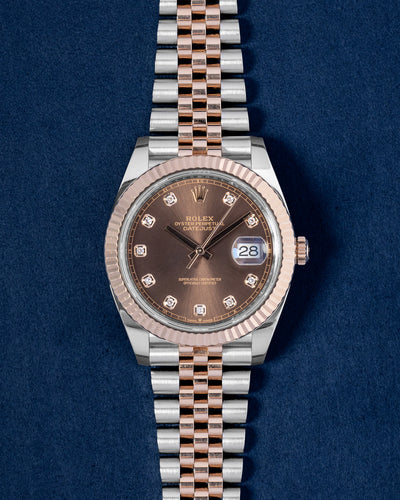 Two Tone Rose Gold Rolex Datejust 126331 Chocolate Diamond Watch | Grand Caliber