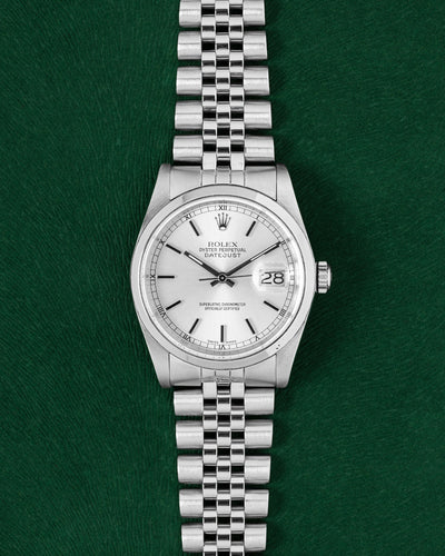 Silver Stick Rolex Datejust 16200 | Grand Caliber Watches Dallas