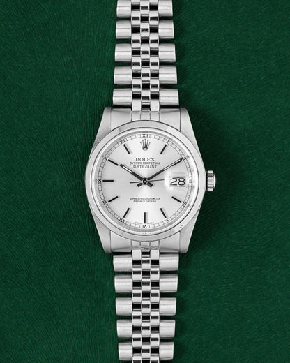 Silver Stick Rolex Datejust 16200 | Grand Caliber Watches Dallas