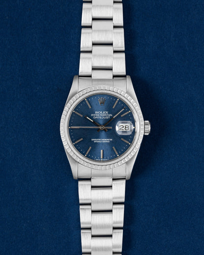 Rolex Datejust 16220 | Vintage Engine Turned Bezel Rolex at Grand Caliber
