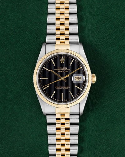 Black Tapestry Dial Rolex Datejust 36 16233 | Grand Caliber USA