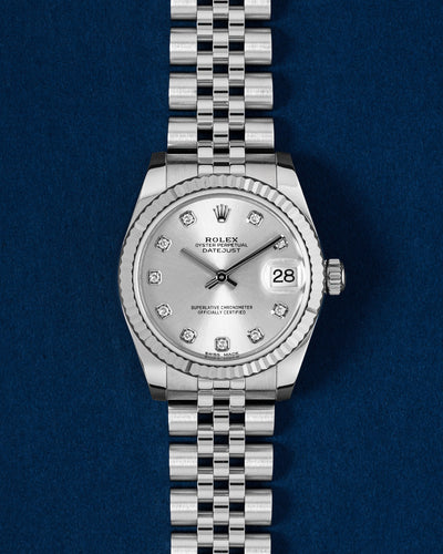 Silver Diamond Rolex Datejust 31 178274 | Grand Caliber Dallas, TX