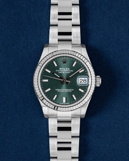 Mint Green Rolex Datejust 31 278274 | Grand Caliber Watches DFW