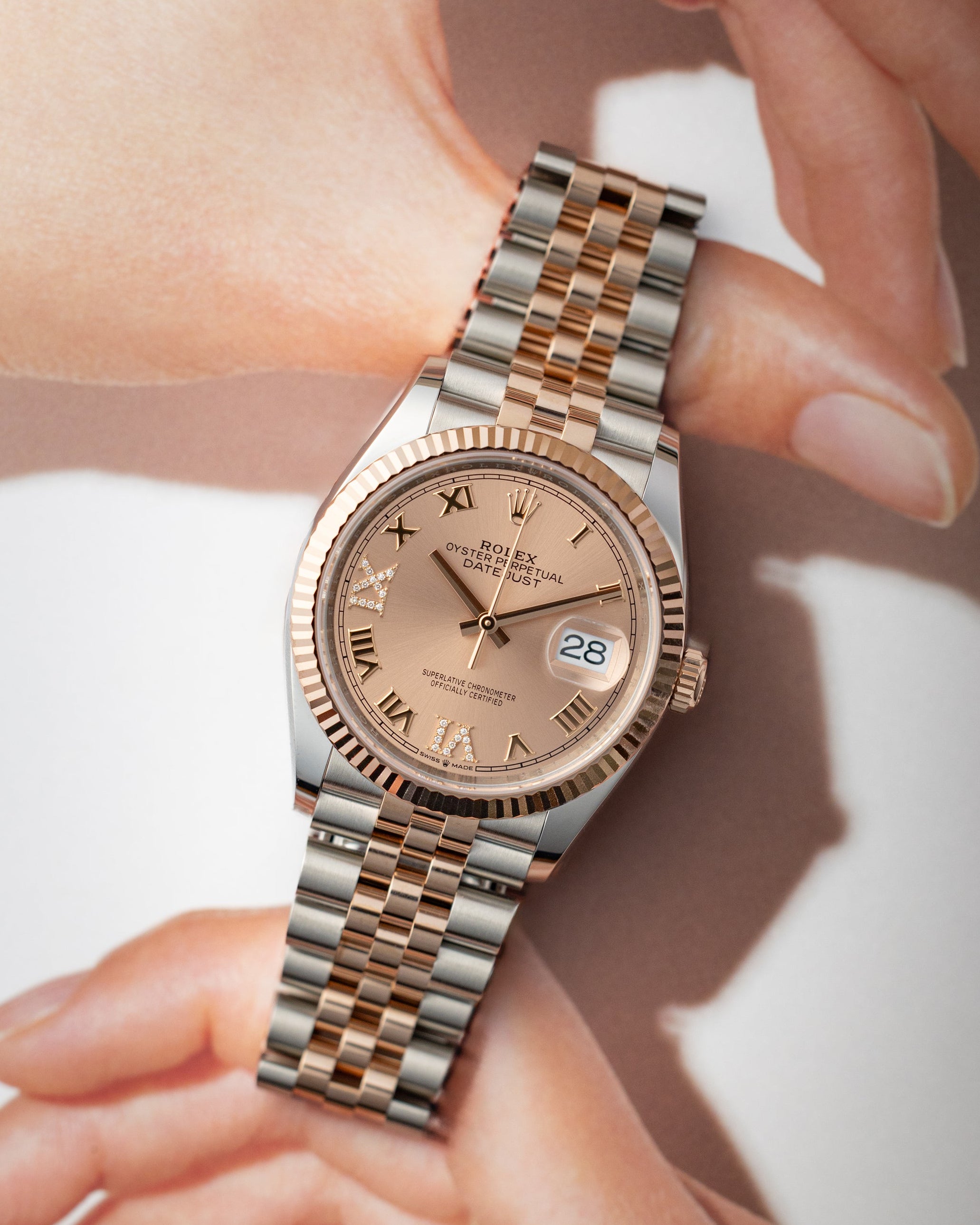 Rolex Datejust 36 Rosé Diamond Dial 126231 | DFW Rolex – Grand Caliber
