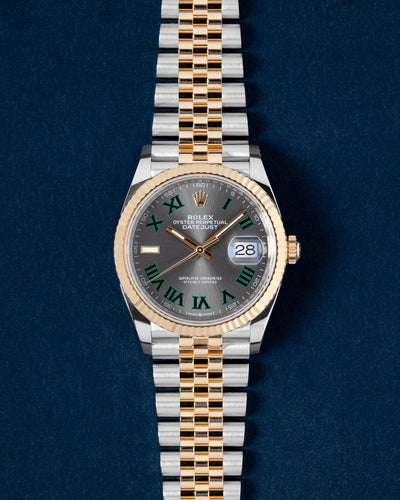 Two Tone Wimbledon Rolex Datejust 36 126233 | Grand Caliber Watches TX