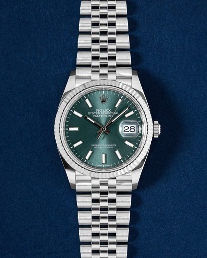 Mint Green Rolex Datejust 36 126234 | Grand Caliber Dallas Texas