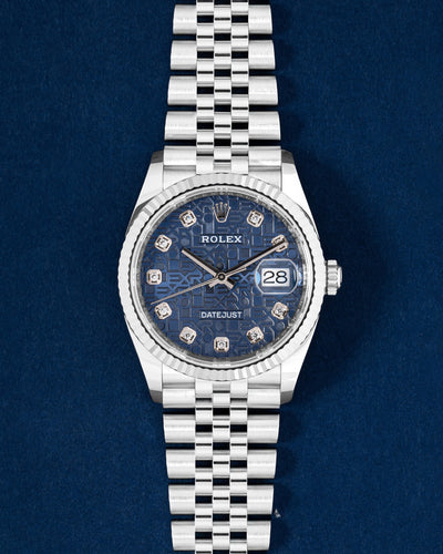 blue jubilee diamond dial Rolex Datejust 36 126234 | Grand Caliber TX