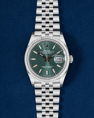 Mint Green New Rolex Datejust 36 126234 | Grand Caliber Watches Dallas