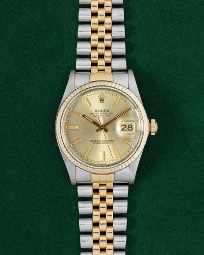 1981 Rolex Datejust 36 Champagne Stick Dial 16013 | Grand Caliber Watches