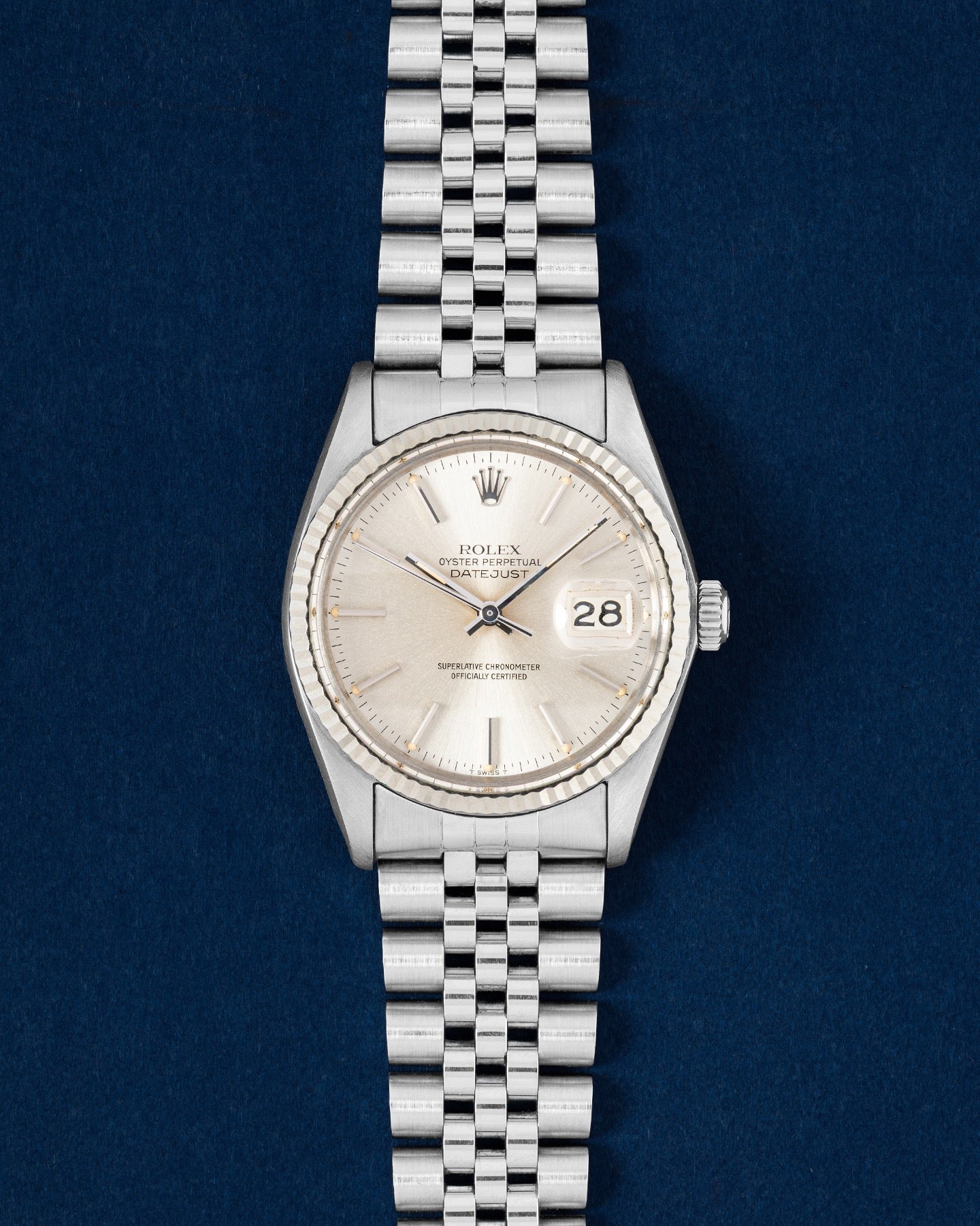 silver stick dial Rolex Datejust 36 16014 | Grand Caliber Watches