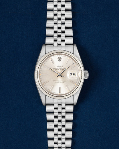 silver stick dial Rolex Datejust 36 16014 | Grand Caliber Watches