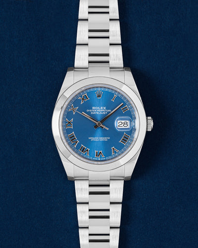 blue Roman dial Rolex Datejust 126300 | Grand Caliber 41mm Mens Watches Dallas