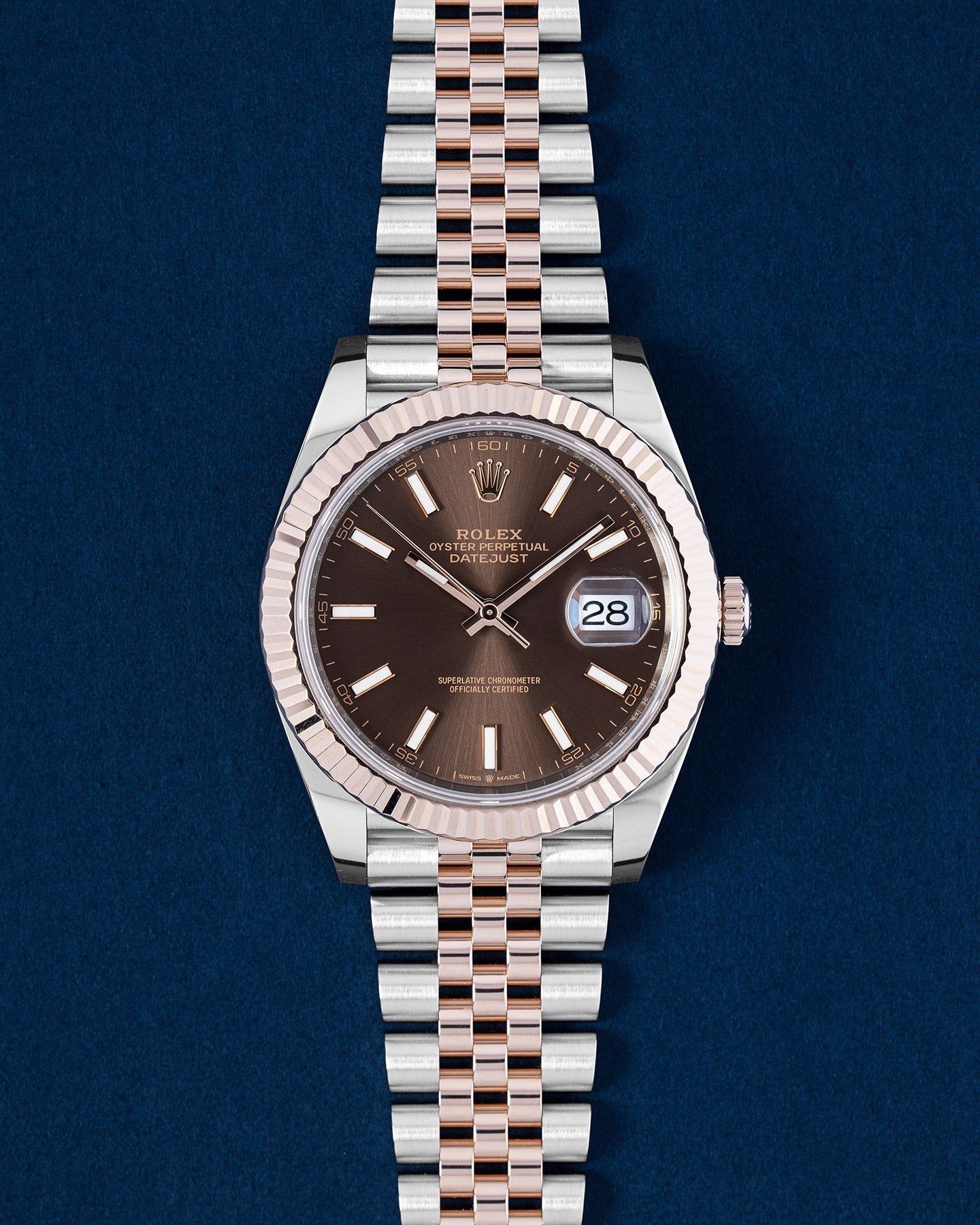 Two Tone Rose Gold Rolex Datejust 41 Chocolate 126331 | Grand Caliber Dallas, Texas