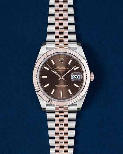 Two Tone Rose Gold Rolex Datejust 41 Chocolate 126331 | Grand Caliber Dallas, Texas