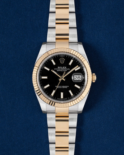 Two Tone Rolex Datejust 41 Black Index 126333 | Grand Caliber Watches USA