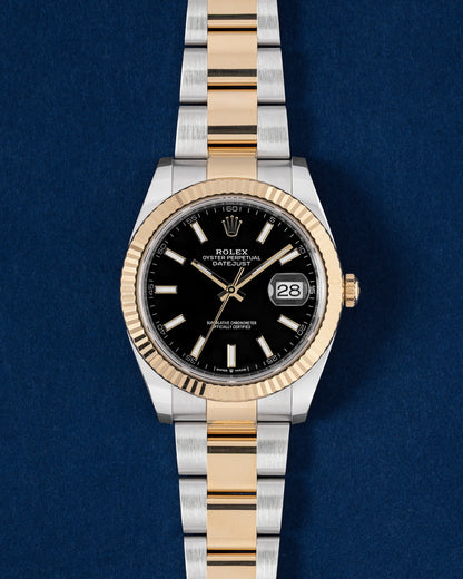 Two Tone Rolex Datejust 41 Black Index 126333 | Grand Caliber Watches USA