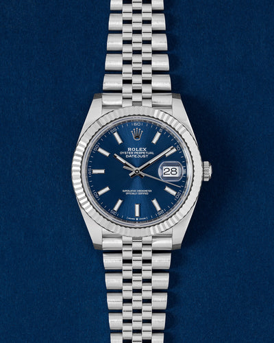 blue index dial Rolex Datejust 41 126334 | Grand Caliber Watches Dallas