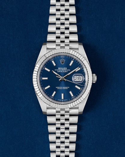 blue index dial Rolex Datejust 41 126334 | Grand Caliber Watches Dallas