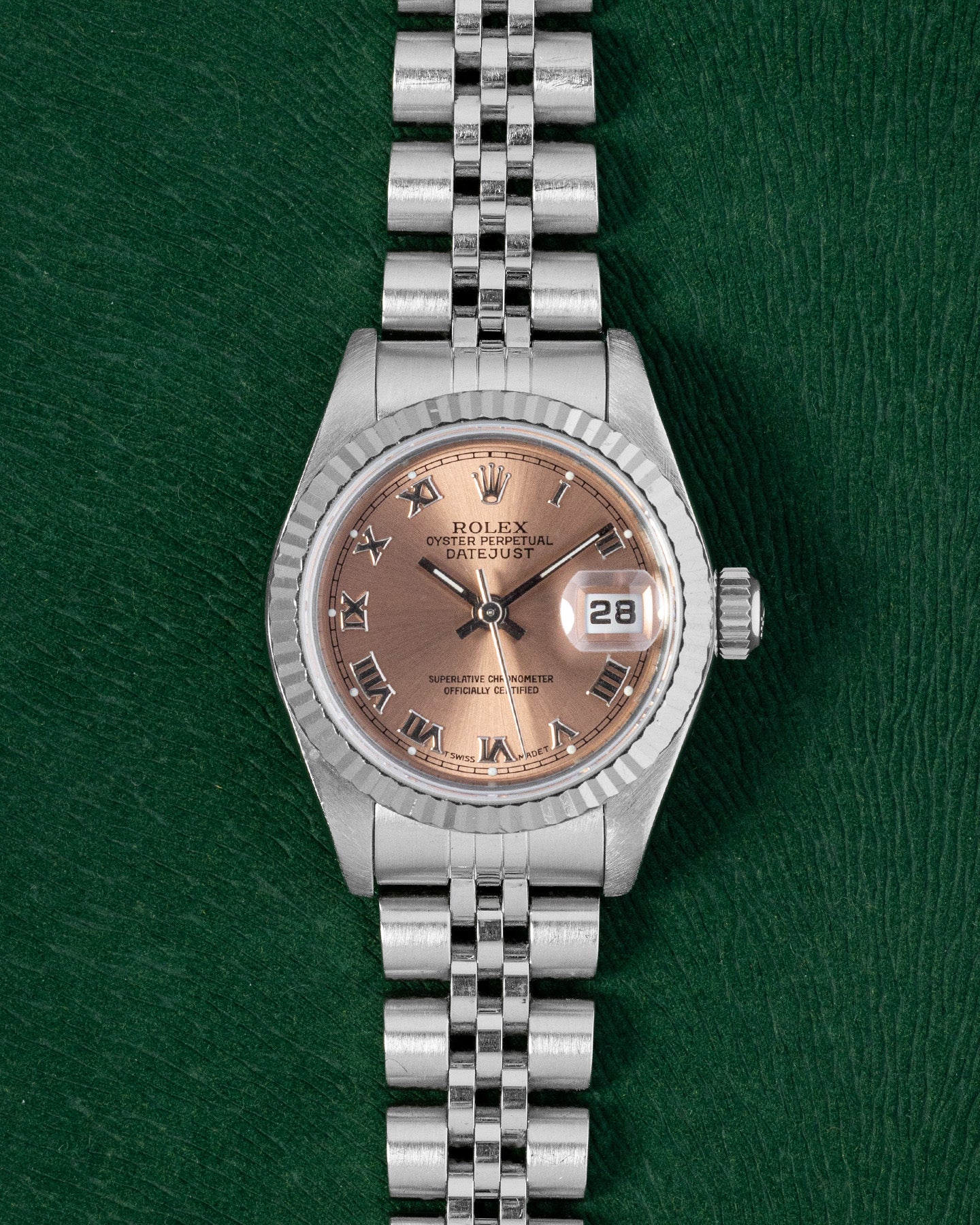 1995 Rose Roman Rolex Datejust 69174 Watch | Grand Caliber Dallas